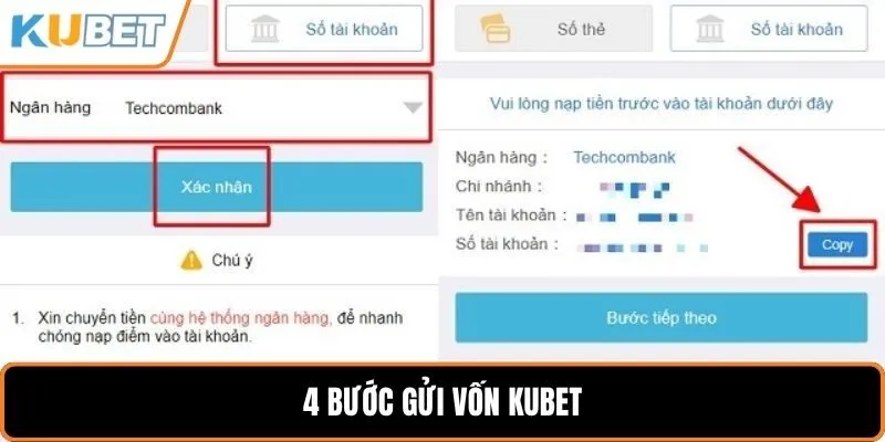 4 bước gửi vốn KUBET